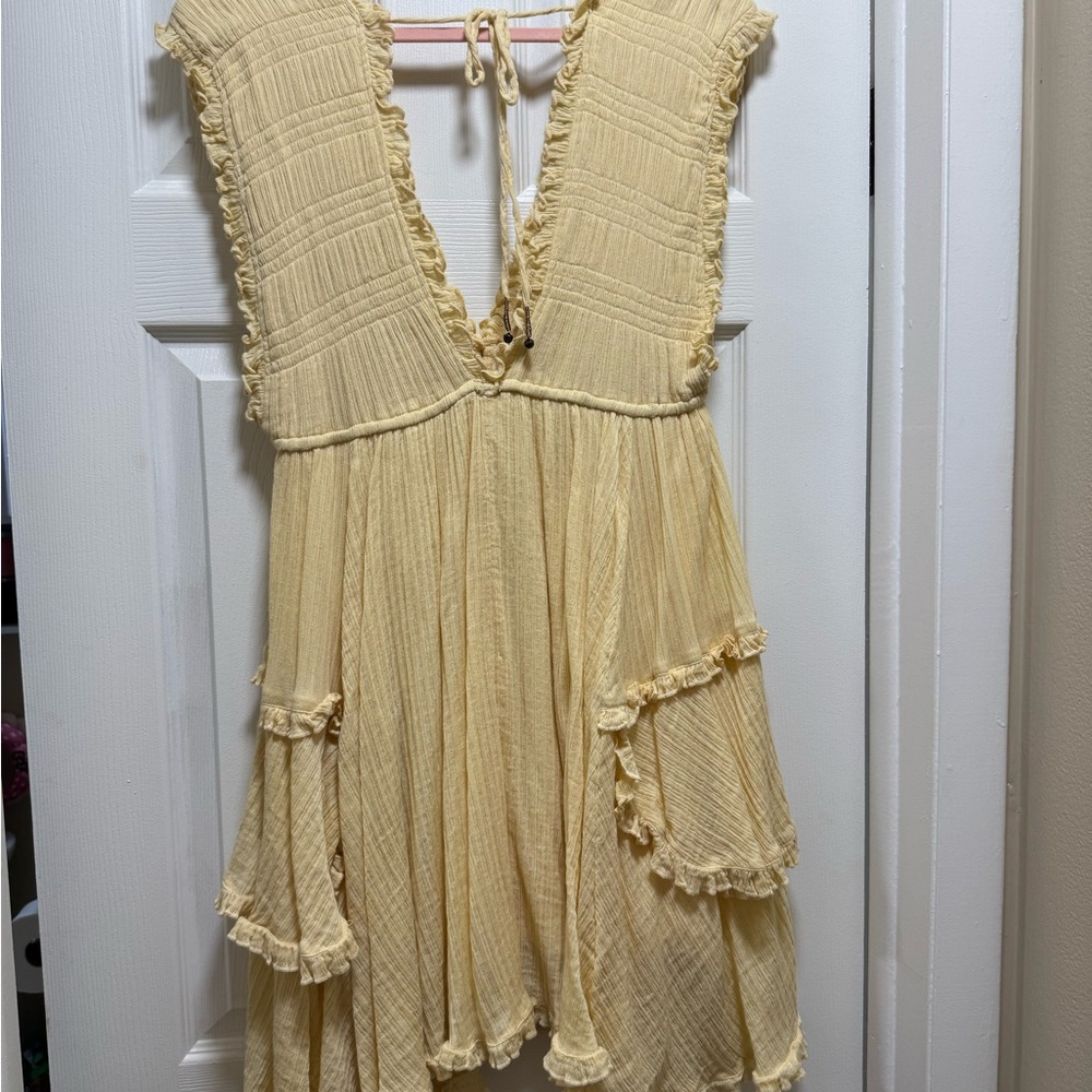 Free People Cream Mini Dress